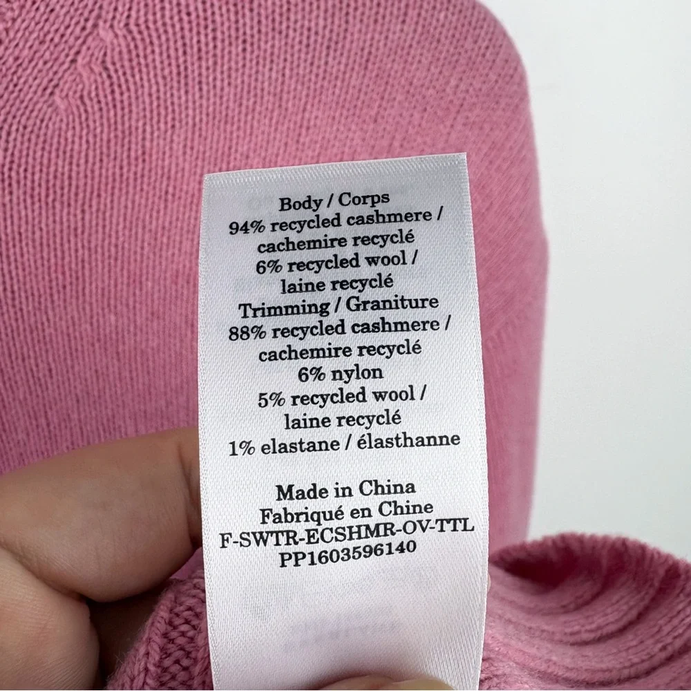 Everlane Cashmere Oversized Turtleneck Sweater Bubblegum Pink Size XXS